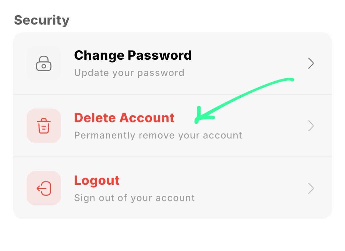 Delete Account